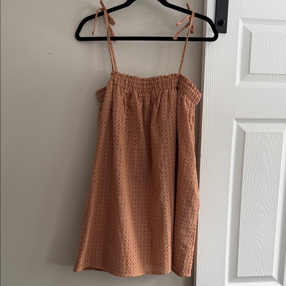 Rylee + Cru Brown Eyelet Dress
